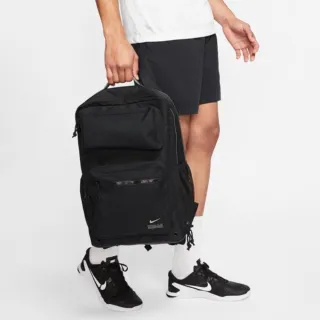 【NIKE 耐吉】Nike 氣墊後背包 黑色 氣墊背帶 雙肩包 後背包 男女同款 CK2668-010
