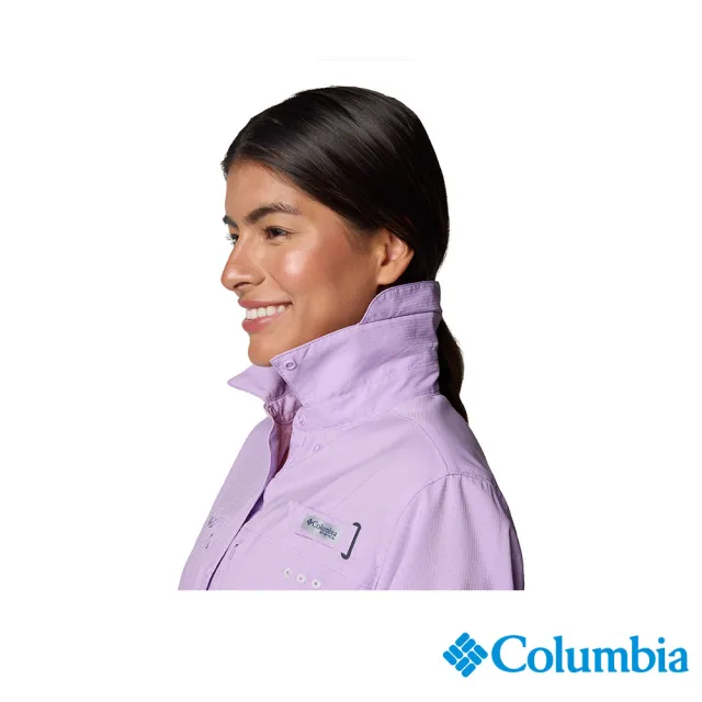 【Columbia 哥倫比亞】防曬UPF40涼感快排長袖襯衫UFL40290(淺紫色)