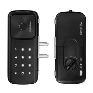 【WAFERLOCK 維夫拉克】D312 雙門 玻璃門電子鎖(指紋+密碼解鎖-玻璃鎖、指紋鎖★含標準安裝)