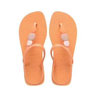 【havaianas 哈瓦仕】涼鞋 女鞋 夾腳拖 拖鞋 雞蛋花 Flash Urban Plus 橘 4144382-0027W(哈瓦士)