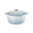 【Le Creuset】琺瑯鑄鐵鍋圓鍋 24cm(甜心粉/海岸藍 2色選1)