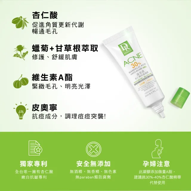 【Dr.Hsieh 達特醫】買1送1★30%達克痘 杏仁酸抗痘凝膠20ml(改善大顆痘/官方直營)