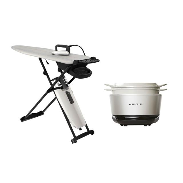 【LAURASTAR】SMART I高壓蒸汽熨燙系統+VERMICULAR MINI IH鑄鐵電子鍋_海鹽白(皇室御用)