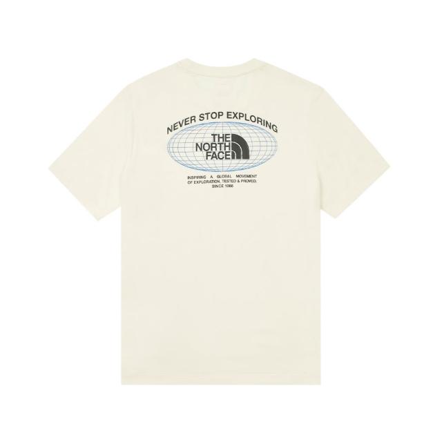 【The North Face】TNF 濕排汗短袖T恤 M S/S IMMERSED OUTDOORS GRID TEE GRAPHIC 男 米白(NF0A8DE7QLI)