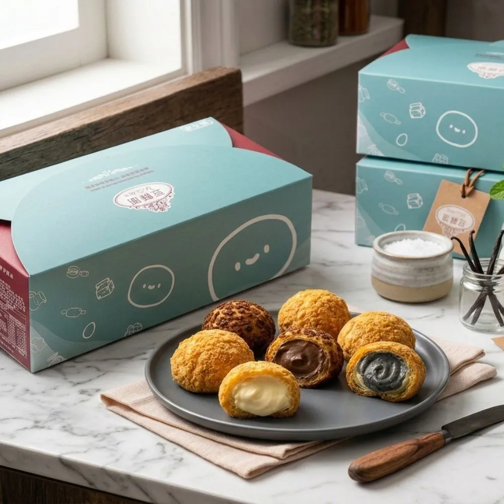 【豆穌朋】經典泡芙家庭分享組-口味任選 4盒(8入/盒；春節；年節甜點)