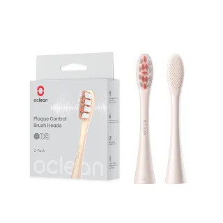 【Oclean  歐可林】2入組牙菌斑清潔型刷頭-P1C8(金柄/銀橙絲)
