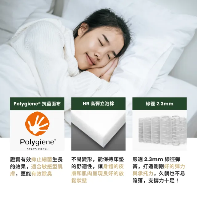 【床大師】菁英標準雙人5尺床墊(飯店月子中心床款 舒適減壓)