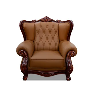 【ASSARI】法式威旺單人座半牛皮獨立筒沙發(寬107深89高106)