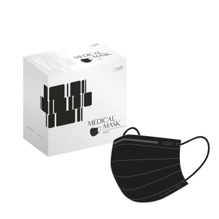 【CSD 中衛】中衛醫療口罩-成人平面-酷黑 2盒組 (100入/盒)