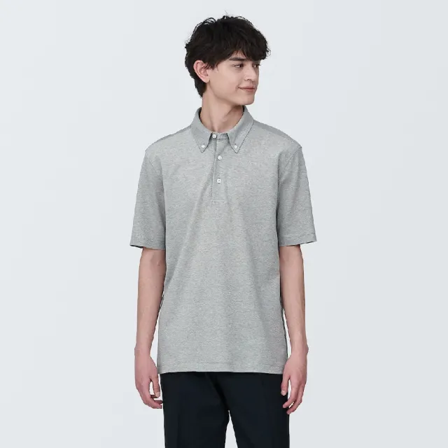 【MUJI 無印良品】男涼感鹿子織扣領短袖POLO衫(共5色)