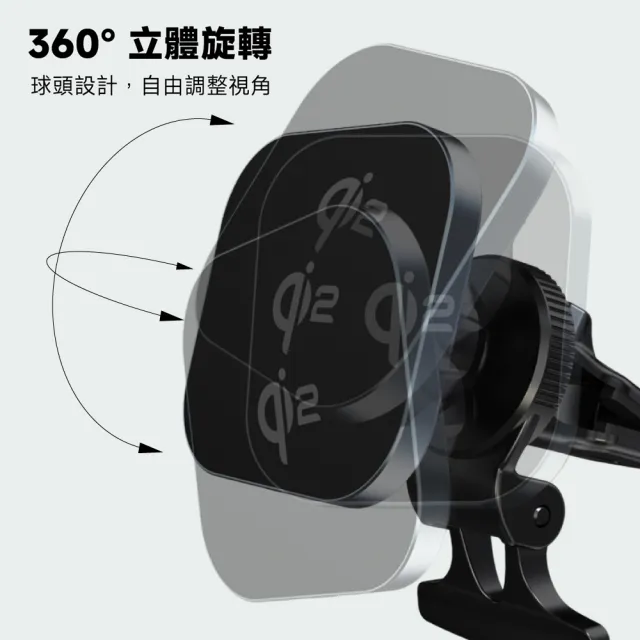 【POLYBATT】Qi2快充 15W無線磁吸鋁合金車架(蘋果、安卓通用款)