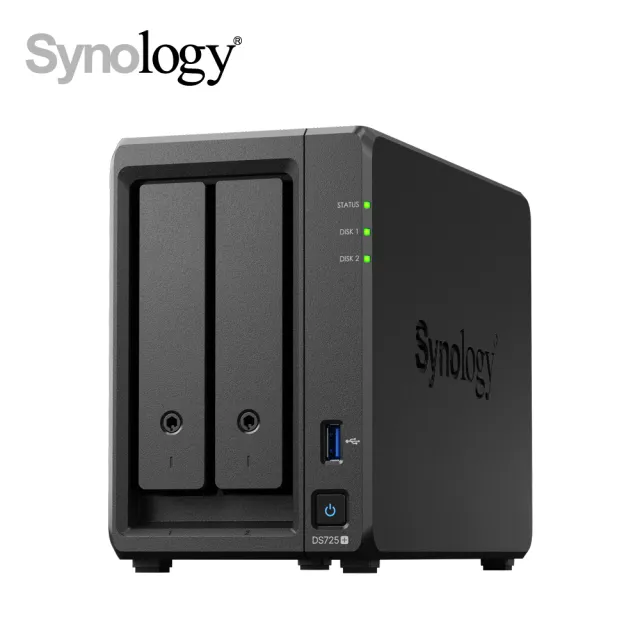 【Synology 群暉科技】搭 16TB x2 ★ DS725+ 2Bay NAS 網路儲存伺服器(AMD/4GB)(HAT3310-16TB)