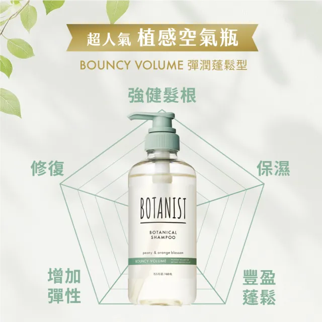 【BOTANIST】植物性洗髮精/潤髮乳460ml(小姐不熙娣推薦 受損護理/髮肌淨化/彈潤蓬鬆 植感空氣瓶)