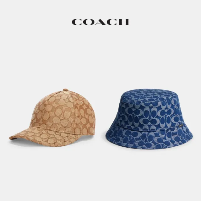 【COACH】蔻馳官方直營 男女同款經典SIGNATURE 丹寧 漁夫帽/棒球帽-多色任選(CH400/CW765/CW766)