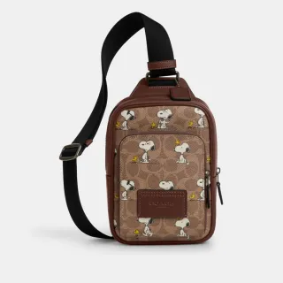 【COACH】蔻馳官方直營 COACH X PEANUTS RACER經典Logo SNOOPY印花單肩背包(CBK47)