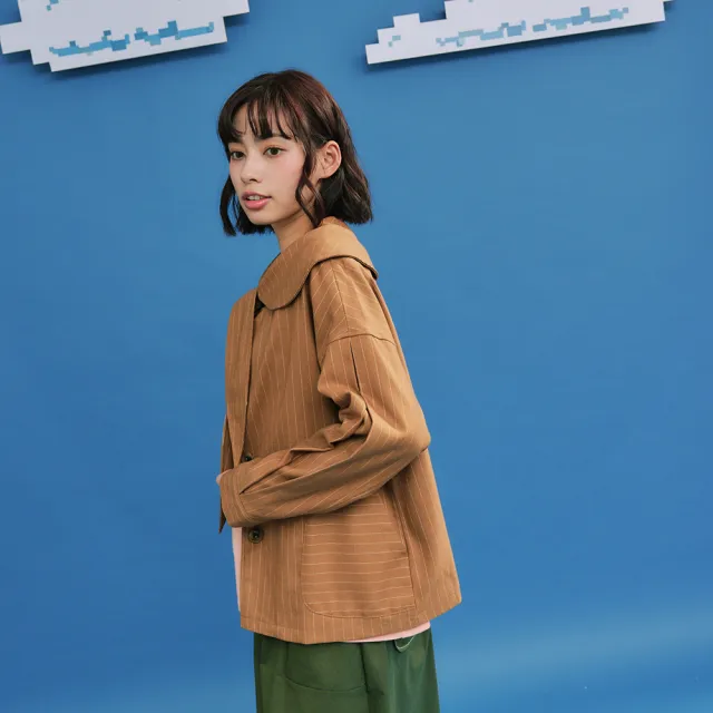 【Dailo】兔耳朵短版長袖外套(駝 灰/魅力商品)