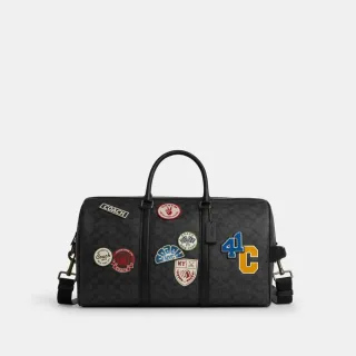 【COACH】蔻馳官方直營 VENTURER經典Logo貼飾手袋-青銅色硬體/炭黑色 混合色(CY829)