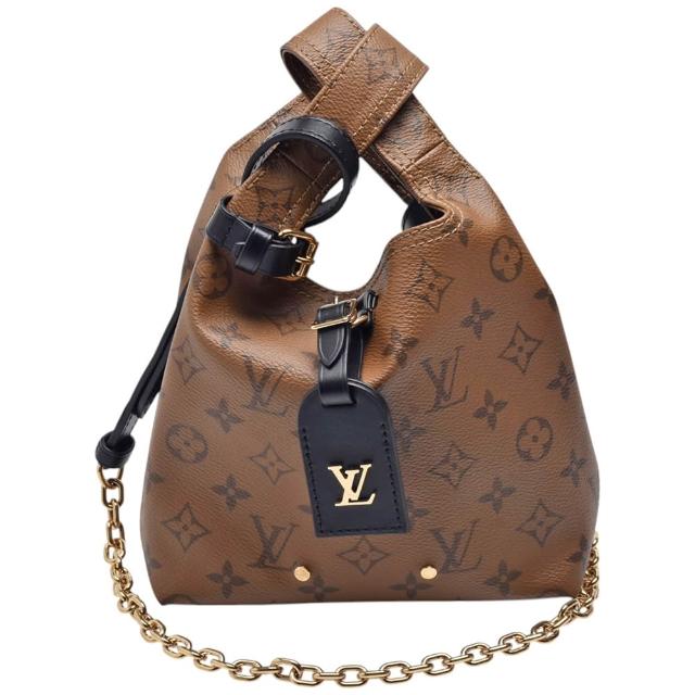 全新未使用的 LOUIS VUITTON 路易威登 M46816 Atlantis BB 系列 Monogram Reverse 塗層帆布牛皮手提包，咖啡色系設計，擁有原廠防塵套、原廠包裝盒、原廠吊牌、背帶及行李吊牌。尺寸為長19cm、寬7cm、高27.5cm，提把高度11cm，背帶長度100cm，適合女性使用，釦式開口，無內部及外部夾層，無底珠、手機袋及可放A4功能，法國製造，來自歐洲。
