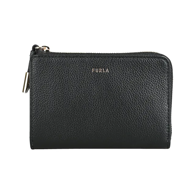 【FURLA 芙拉】FURLA GOCCIA拉鍊4卡式零錢包/卡夾(黑)