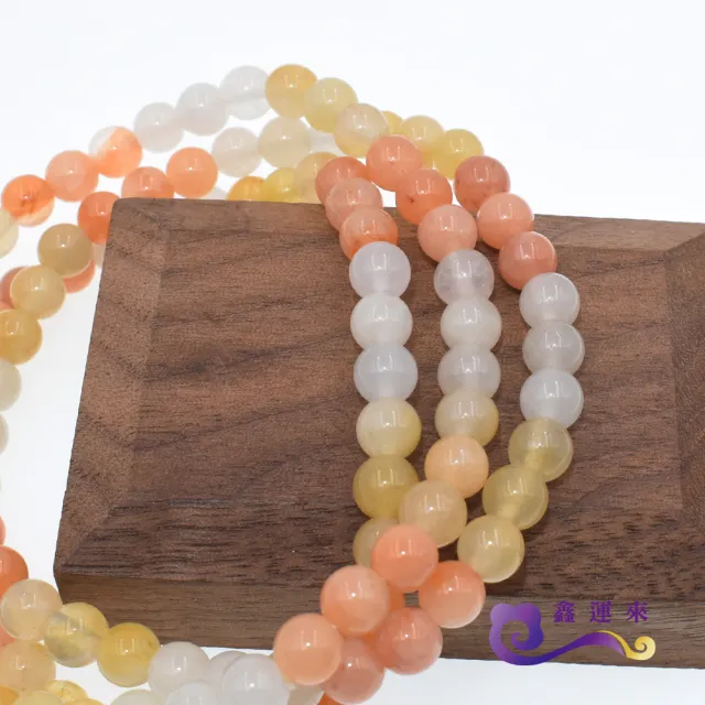 【鑫運來】◎淡雅三彩玉三圈手珠