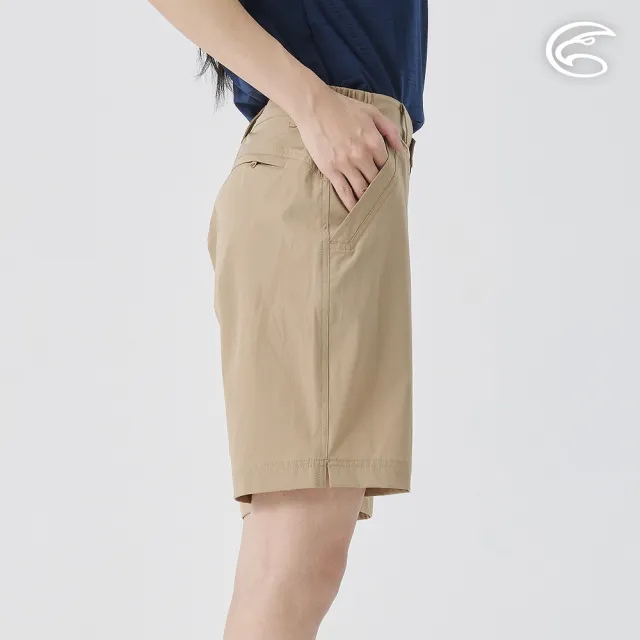 【ADISI】女彈性透氣快乾休閒五分褲AP2511084卡其(四面彈 透氣 吸濕排汗 速乾 休閒褲 短褲)