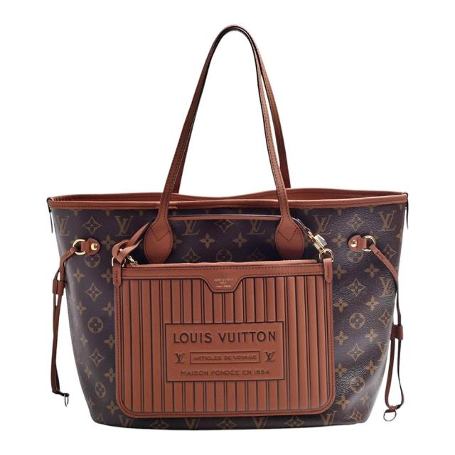 LV LOUIS VUITTON路易威登 M12061 Neverfull Inside Out MM 系列帆布牛皮雙面設計手提 / 肩背包
