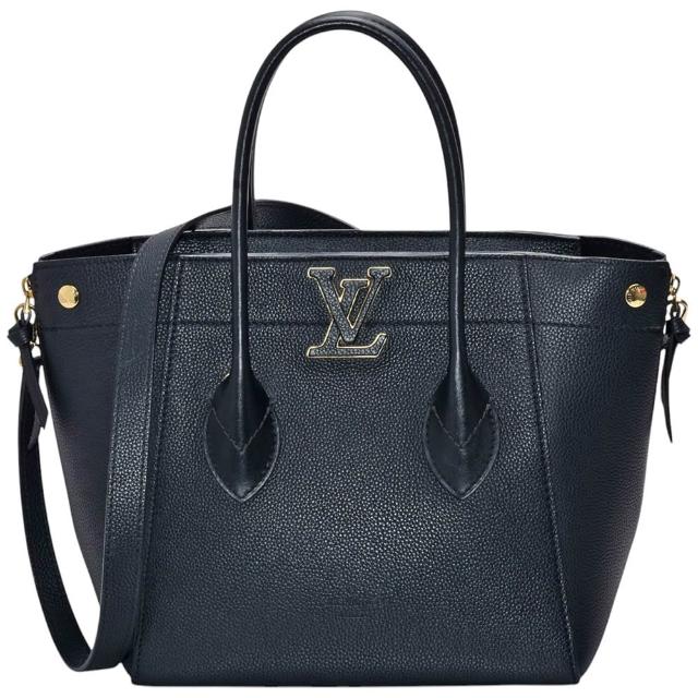 LV LOUIS VUITTON路易威登 M54843 Freedom Hand 系列牛皮素面梯形手提 肩背包