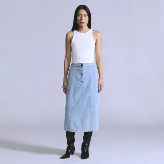 【LEVIS】BLUETAB™ 女款 丹寧牛仔拼接長裙 人氣新品 001LW-0000