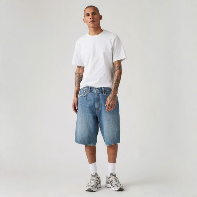【LEVIS】478™ Baggy男款中腰舒適直筒牛仔短褲 人氣新品 001JM-0005