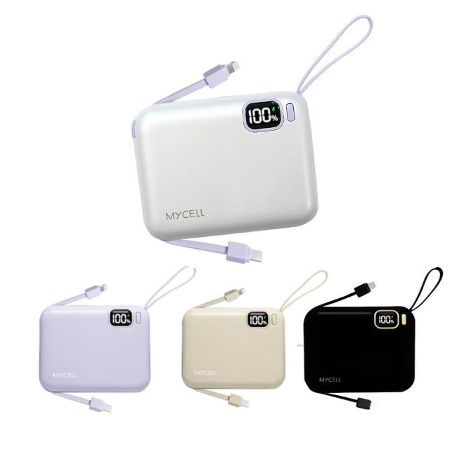 【MYCELL】PC-049 Mini Air 20W PD 10000mAh 自帶線可拆 全協議閃充行動電源(台灣製/特斯拉電芯)