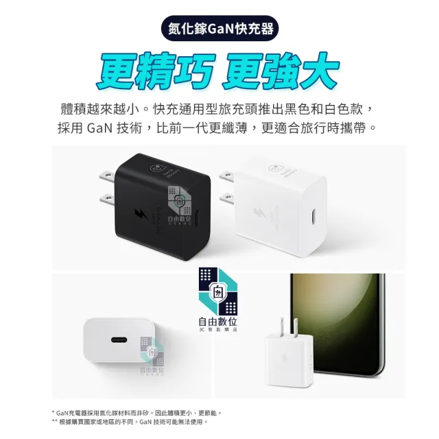 【Samsung 三星】原廠 GaN氮化鎵 25W 快充充電頭 Type-C 通用型旅充(EP-T2510 台灣公司貨 PD3.0)