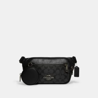 【COACH】蔻馳官方直營 ELIAS經典Logo腰包-炭黑色(CJ506)