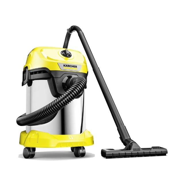 KARCHER凱馳 WD3S KARCHER 凱馳 WD3S 是一款多功能乾濕兩用吸塵器,適合臥式與車用清潔,配備4.1m以上長吸管,讓清潔更便捷。無論是家居灰塵或車內濕髒,它都能輕鬆處理,提供強勁吸力與1年保固,理想的家用與車用夥伴。