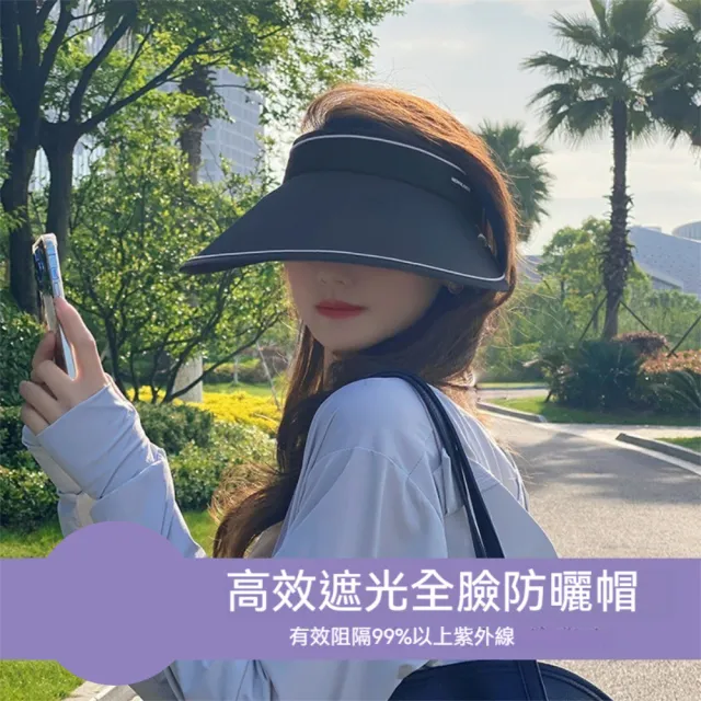 【茉家】高效遮光抗UV可折疊遮陽帽(2入)