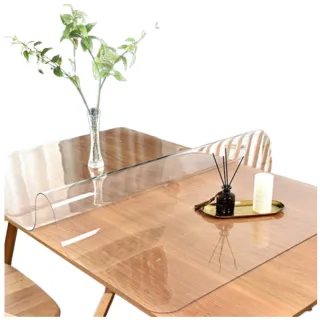 【MGSHOP】加厚2.5mm款 超透明pvc軟玻璃環保桌墊(160x70cm 圓角款)