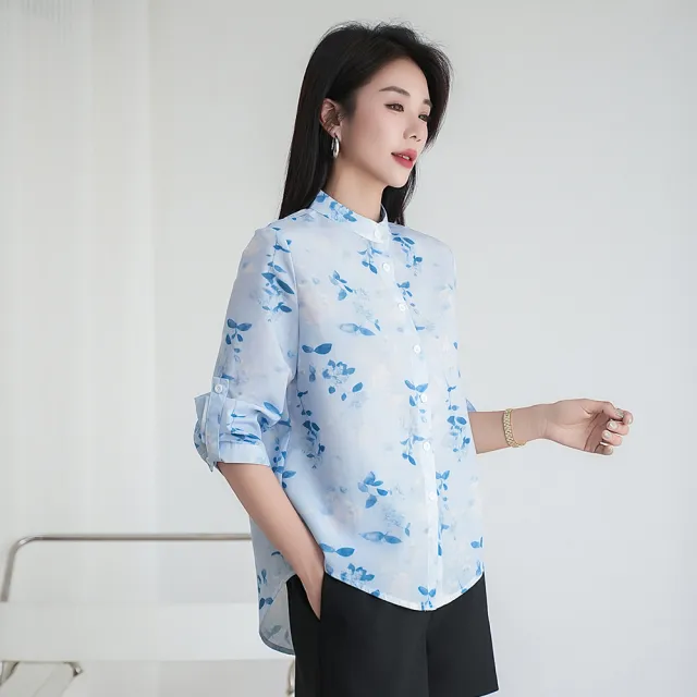 【MYDRESS】小清新印花棉麻襯衫