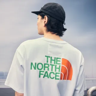 【The North Face 官方旗艦】北面UE男款白色大尺寸LOGO印花短袖T恤｜81M1ZIN(黑標系列)