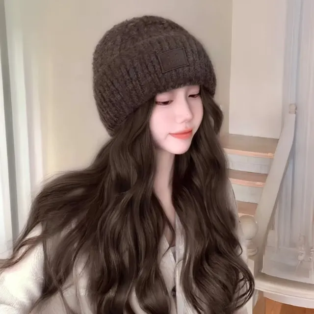 【巴黎精品】女長假髮片整頂假髮帽子假髮輕量隱形增髮量接髮(一體式毛帽長捲髮2色n1jk12)