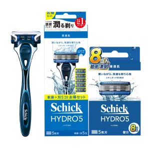 【Schick 舒適牌】水次元5刮鬍刀 超值組合包(1刀把13刀片)