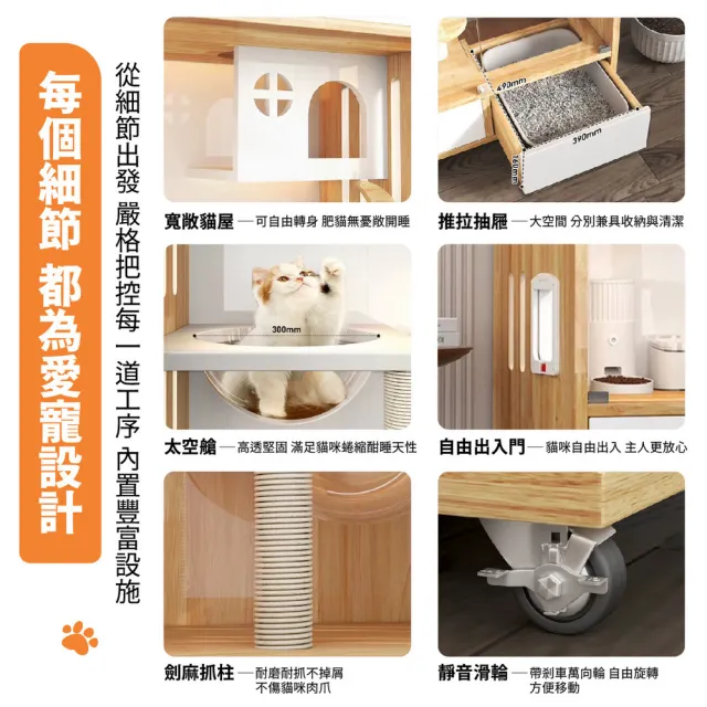 【kurumapop】貓咪別墅-洋房加高款(貓籠 貓櫃 全景貓屋 貓窩 貓房子 貓公寓)