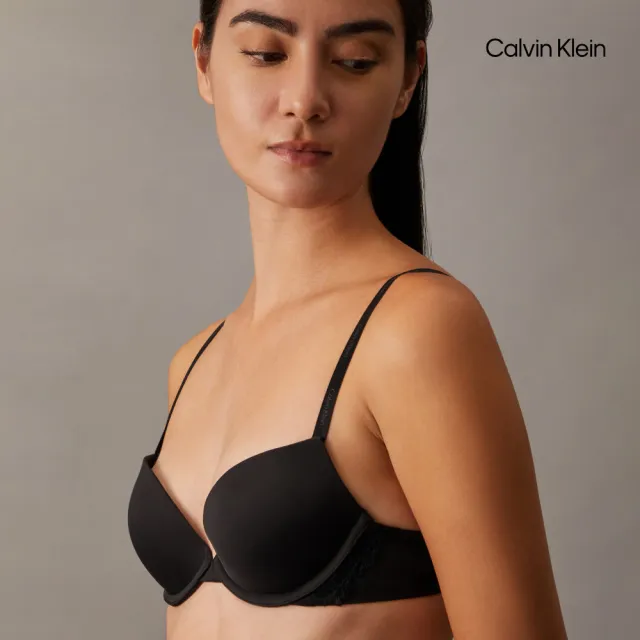 【CALVIN KLEIN】官方旗艦館 CK Attraction 深 V 托高胸圍_黑色