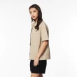 【JEEP】女裝 美式休閒雙口袋短袖襯衫(卡其色)