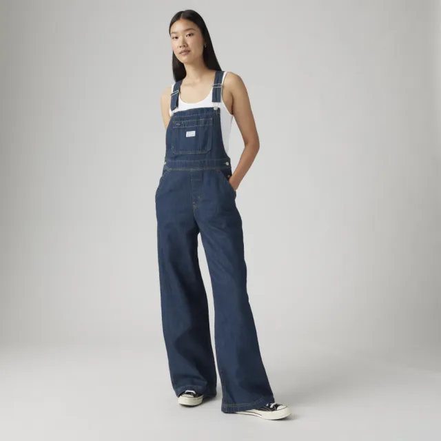 【LEVIS】女款 寬管吊帶牛仔褲 熱賣單品 001V0-0005
