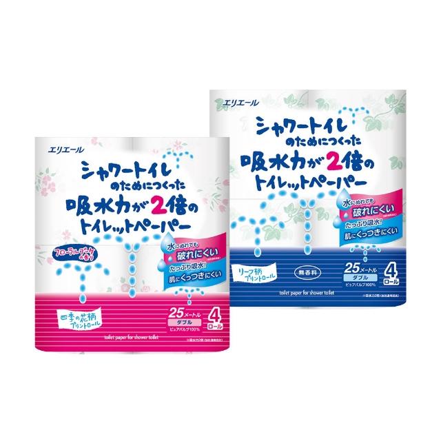 【日本大王】elleair溫水洗淨便座專用衛生紙4捲入(捲筒衛生紙 無味/花香)