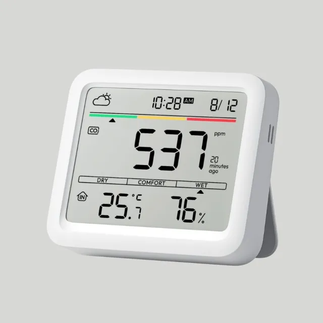 【SwitchBot】Meter Pro CO2 溫溼度感測器(溫濕度/桌上時鐘/環境感測/二氧化碳感測/空氣偵測)