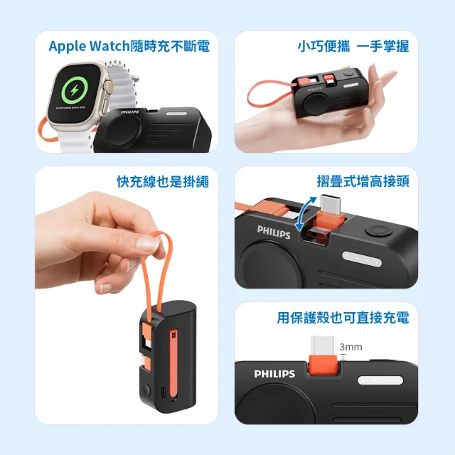 【Philips 飛利浦】1+1超值組-DLP4347C 10000mAh十合一螢幕顯示行動電源(DLP2552兩款任選組)