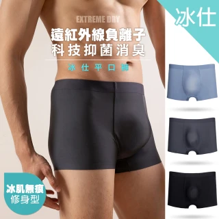 【蒂巴蕾】3件組 透氣快乾抑菌消臭內褲 男 L-2XL(男內褲 平口褲 貼合 貼身 彈力 涼感內褲 男)