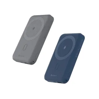 【ADAM 亞果元素】GRAVITY C2 10000mAh 最高20W 2孔輸出 磁吸無線快充行動電源(蝶豆藍＋躍動灰)