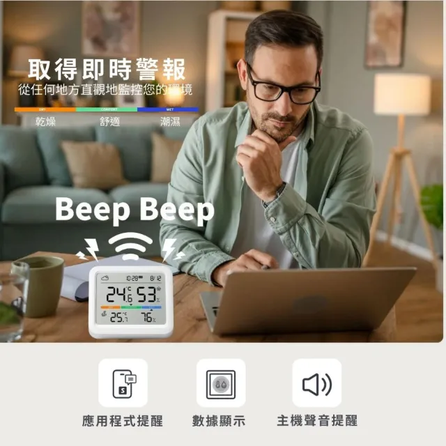 【SwitchBot】Meter Pro 溫溼度感測器(溫濕度感測/桌上時鐘/環境感測器)