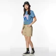 【JEEP】女裝 花卉塗鴉純棉短袖T恤(藍色)